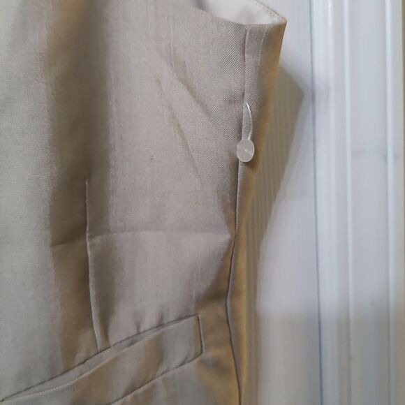 jf j.ferrar slim fit Oatmeal blazer suit tux vest Sz M - Picture 4 of 5